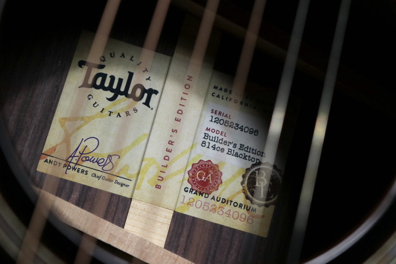 Taylor [Trial video available] Builder's Edition 814ce V-Class Blacktop [Taylor authorized repair man store]