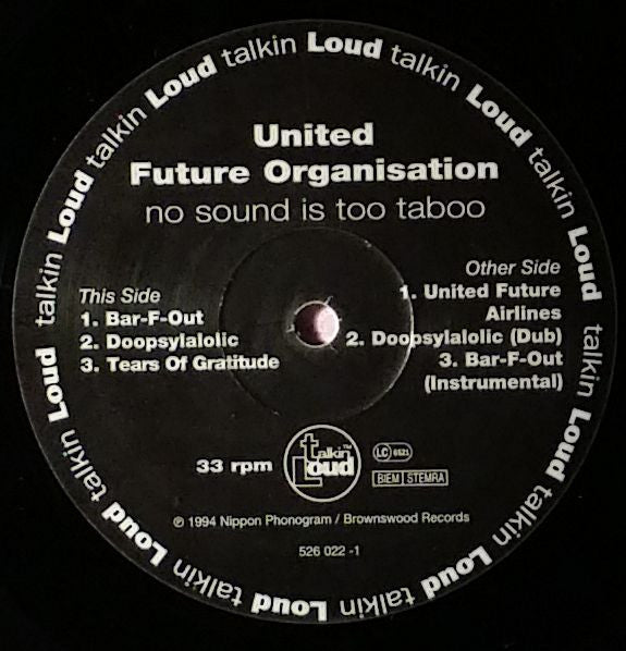 Release: No Sound Is Too Taboo-Vinyl-UK, Europe & Japan-1994-526 020-1, 526 020-1-441793