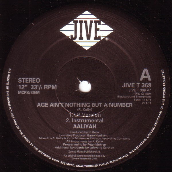Release: Age Ain't Nothing But A Number-Vinyl-UK-1994-JIVE T 369-425356