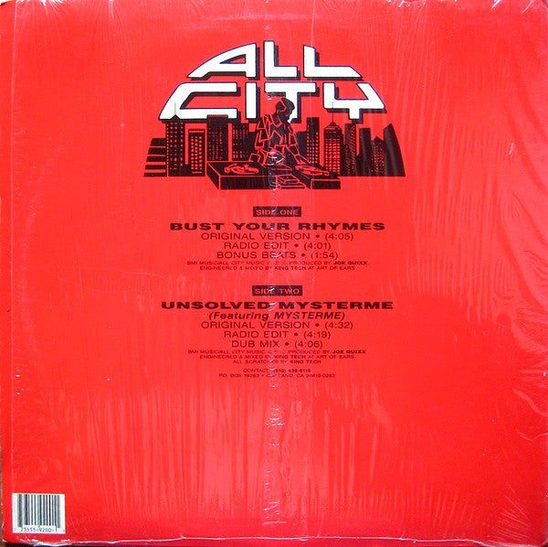 Release: Bust Your Rhymes / Unsolved Mysterme-Vinyl-US-1992-ACP 9200-1-937017