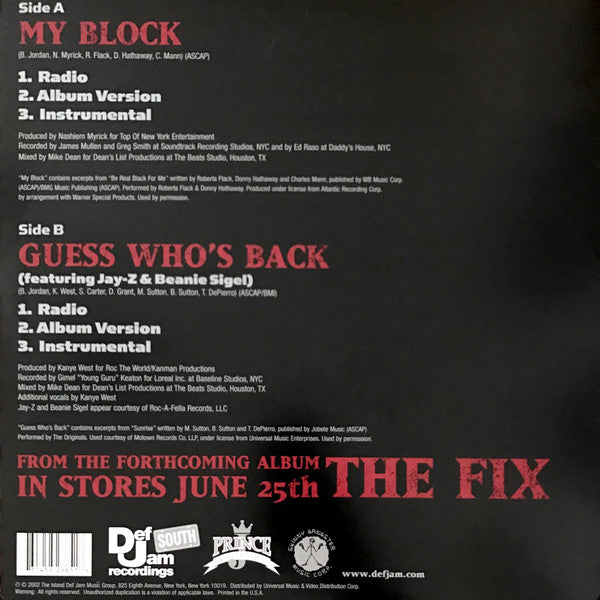 Release: On My Block-Vinyl-US-2002-314 582 865-1, 314 582 865-1, 314 582 865-1-225934