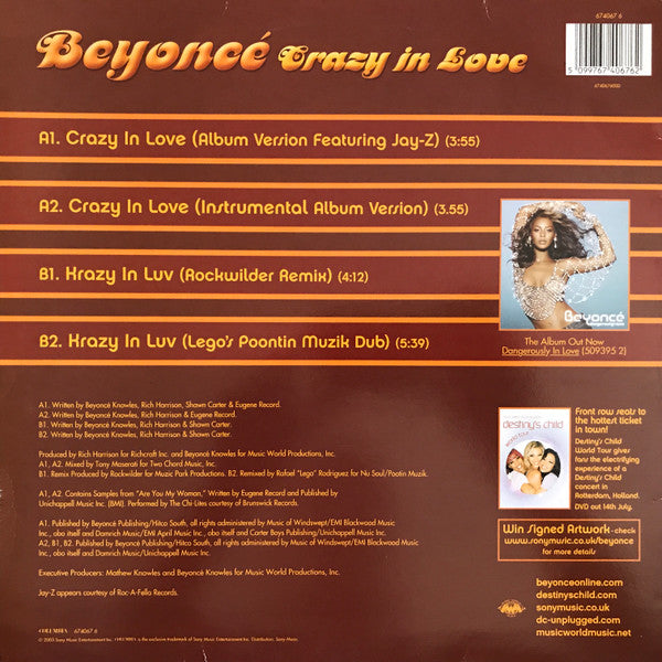 Release: Crazy In Love-Vinyl-UK & Europe-2003-674067 6-161581