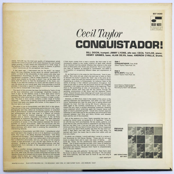 Release: Conquistador!-Vinyl-US-1968-BST 84260-375950