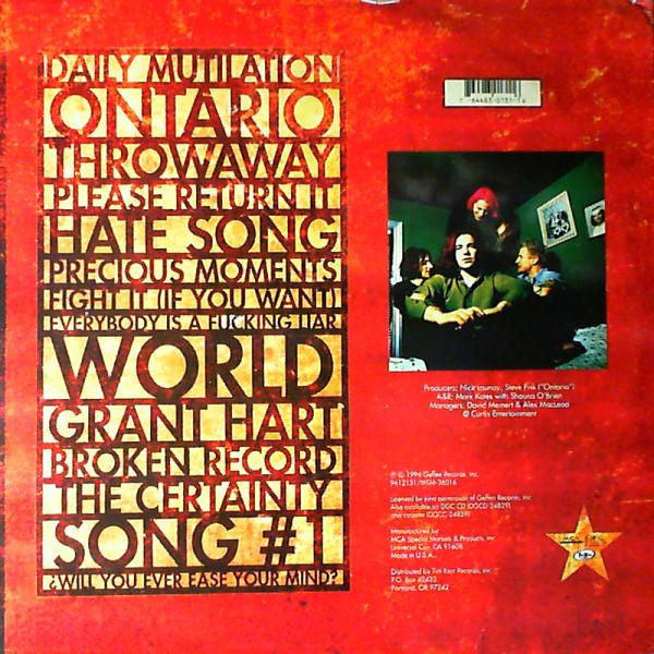 Release: Amazing Disgrace-Vinyl-US-1996-961 213-1, MSM-36016-834536