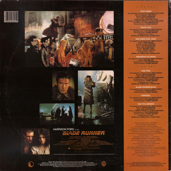 Release: Blade Runner (Orchestral Adaptation Of Music Composed For The Motion Picture By Vangelis)-Vinyl-US-1982-9 23748-1, 1-23748-788916