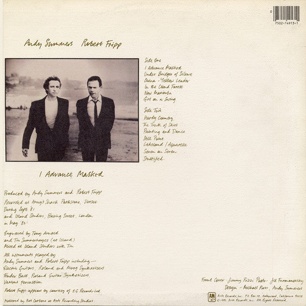 Release: I Advance Masked-Vinyl-US-1982-SP-4913-675754