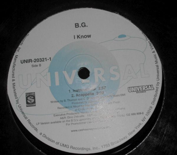 Release: I Know-Vinyl-US-2000-UNIR 20321-1, UNIR 20321-1-921675