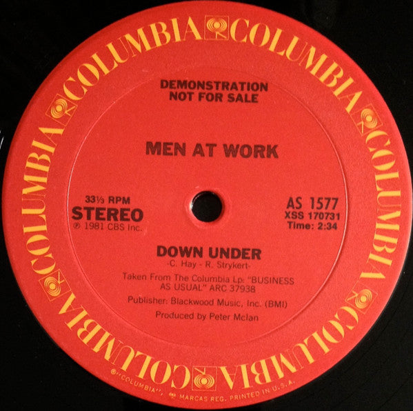 Master Release: Who Can It Be Now? / Down Under by Men At Work