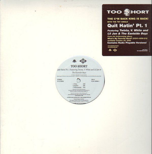 Release: Quit Hatin' Pt. 1 / That’s Right-Vinyl-US-2002-JDAB-40046-1, 01241-40061-1-228712