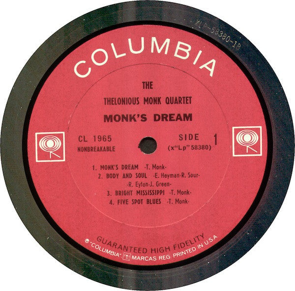 Release: Monk's Dream-Vinyl-US-1963-CL 1965-735430