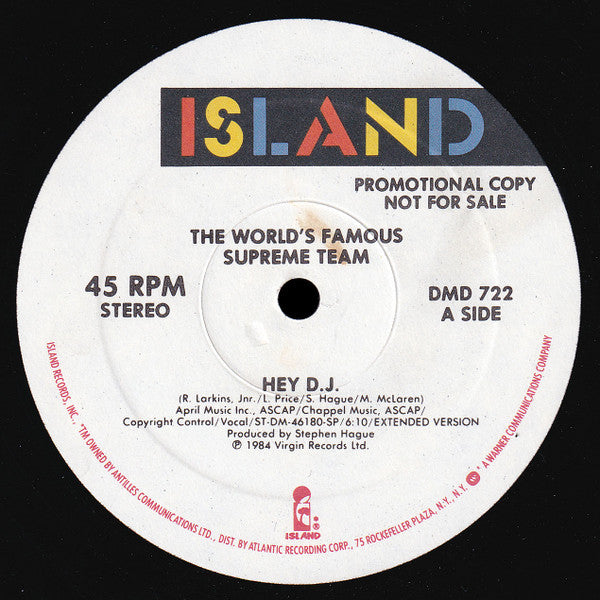 Master Release: Hey! D.J. by World's Famous Supreme Team