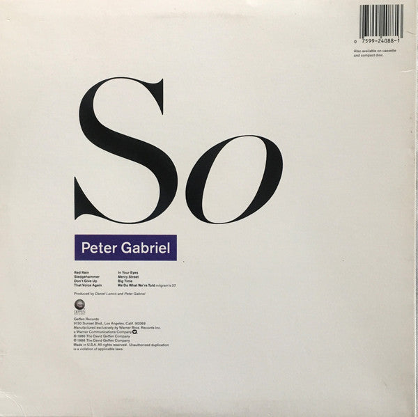 Release: So-Vinyl-US-1986-GHS 24088-517915
