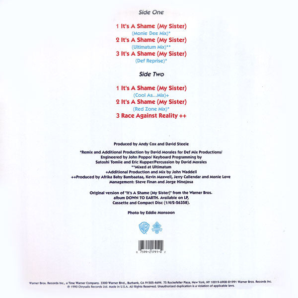 Release: It's A Shame (My Sister)-Vinyl-US-1991-9 21791-0, 0-21791-780551