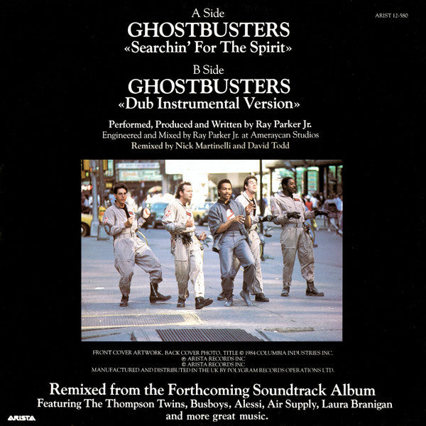 Release: Ghostbusters-Vinyl-UK-1984-ARIST 12 580, ARIST 12-580-195797