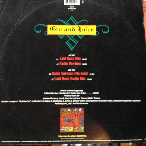 Release: Gin & Juice-Vinyl-Europe-1994-A8316T, 6544-95949-0-225715