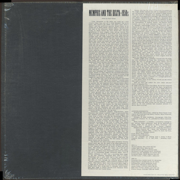 Master Release: Memphis And The Delta - 1950s by Various