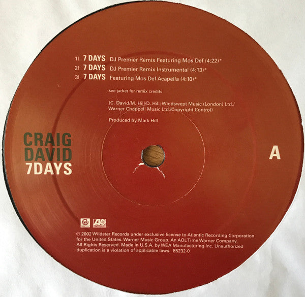 Master Release: 7 Days by Craig David