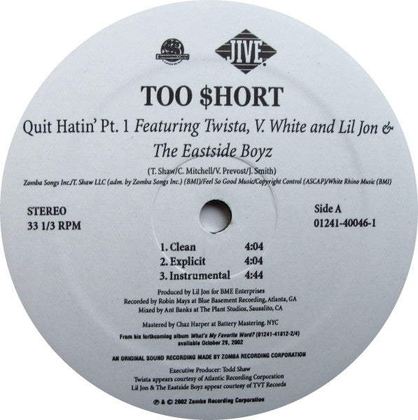 Release: Quit Hatin' Pt. 1 / That’s Right-Vinyl-US-2002-JDAB-40046-1, 01241-40061-1-228712