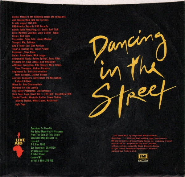 Release: Dancing In The Street-Vinyl-US-1985-B-8288-574574