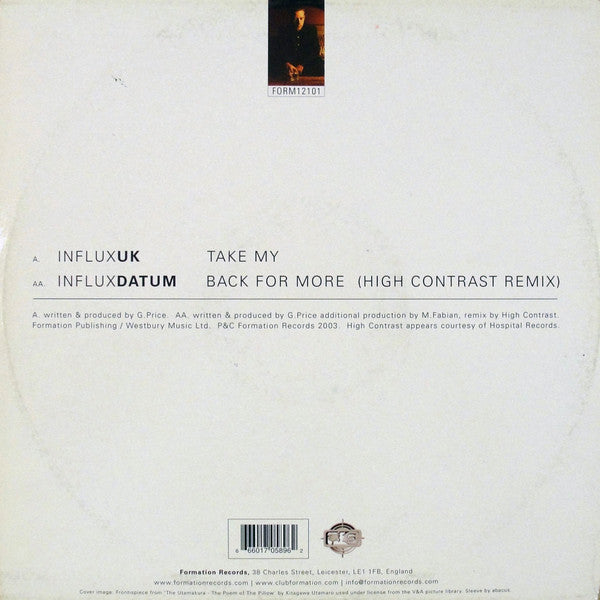 Release: Take My / Back For More (High Contrast Remix)-Vinyl-UK-2003-FORM12101-149488