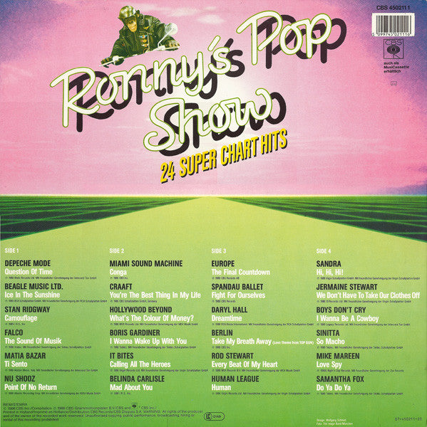 Release: Ronny's Pop Show (24 Super Chart Hits)-Vinyl-Europe-1986-CBS 450211 1-527447