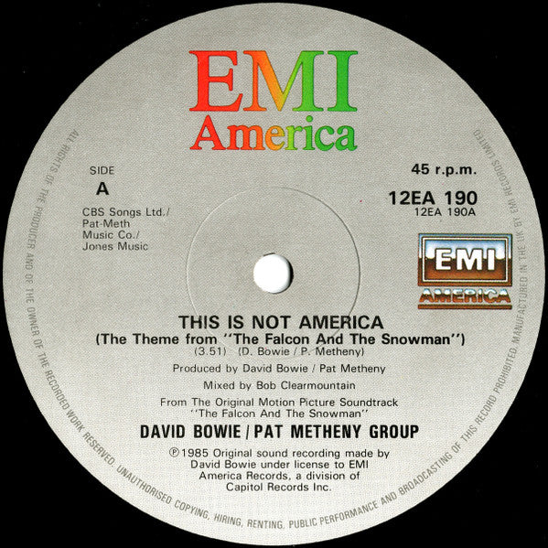 This Is Not America (Theme From The Original Motion Picture, The Falcon And The Snowman)