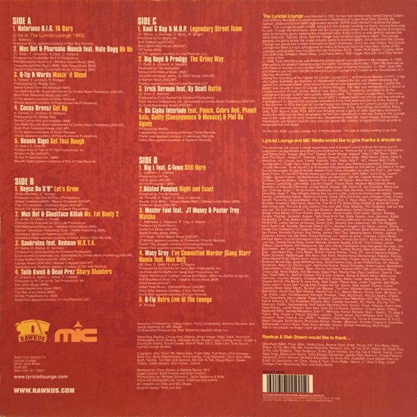 Release: Lyricist Lounge 2-Vinyl-US-2000-RWK 1190, RWK-1190-498442