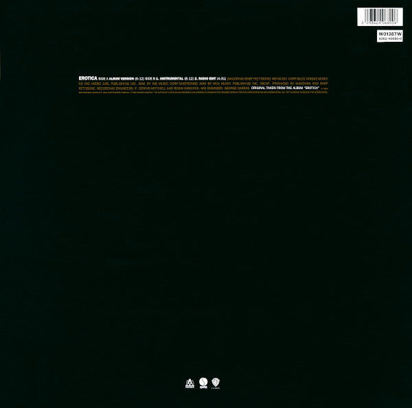 Release: Erotica-Vinyl-UK-1992-W 0138 TW, 9362-40680-0, W0138TW, 9362-40680-0, W 0138 (TW), 9362-40680-0-559782
