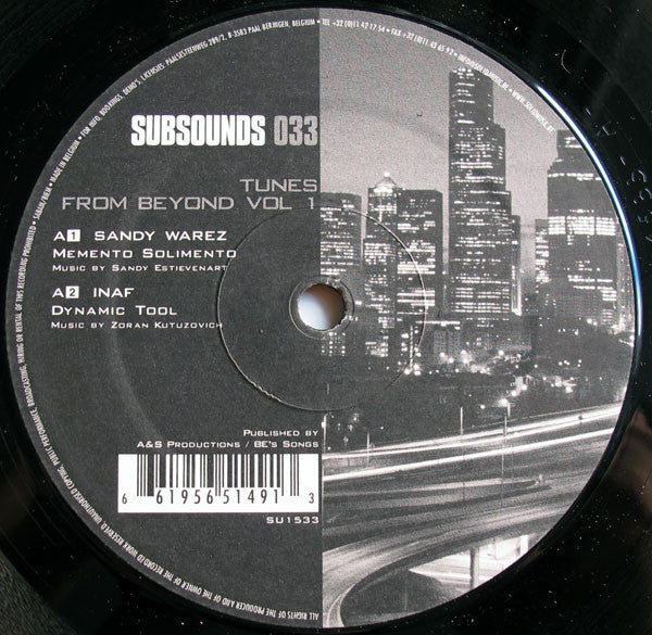 Release: Tunes From Beyond Vol. 1-Vinyl-Belgium-2004-SU1533, SUBSOUNDS 033-429303