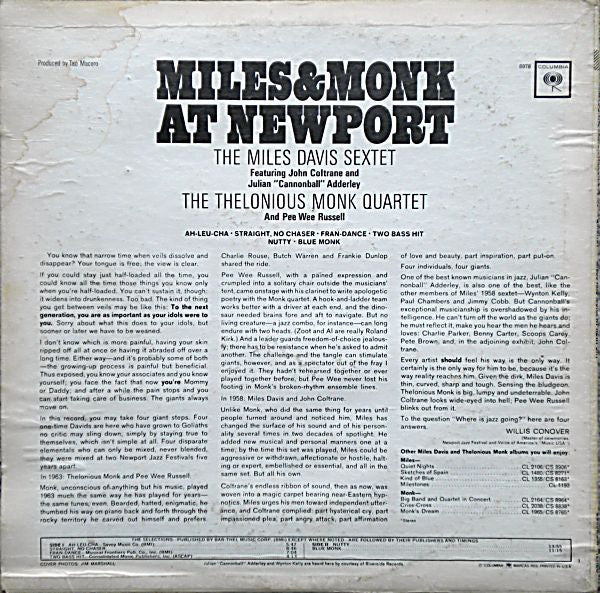Release: Miles & Monk At Newport-Vinyl-US-1977-PC 8978, 8978-380897