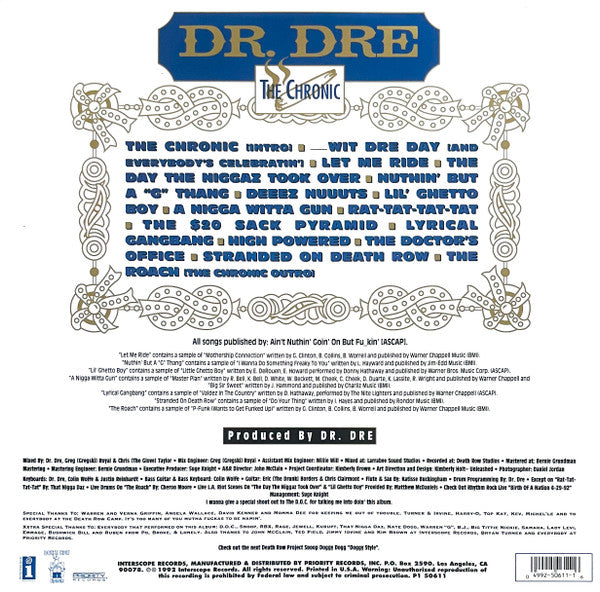 Release: The Chronic-Vinyl-US-1996-P1 50611, P1 50611-309853