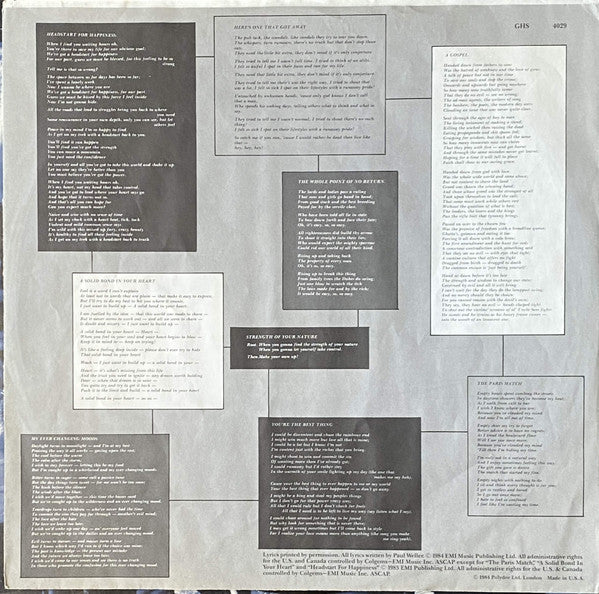 Release: My Ever Changing Moods-Vinyl-US-1984-GHS 4029-553320