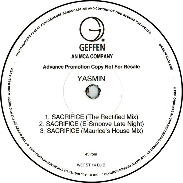 Release: Sacrifice-Vinyl-UK-1991-WGFST 14 DJ-256054