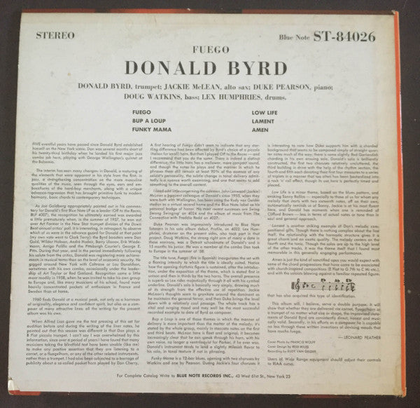 Release: Fuego-Vinyl-US-1960-84026, BST 84026-464697