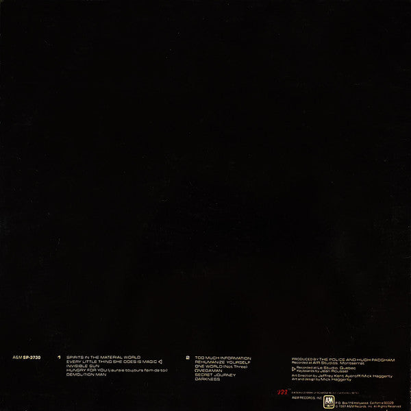 Release: Ghost In The Machine-Vinyl-US-1981-SP-3730-676581