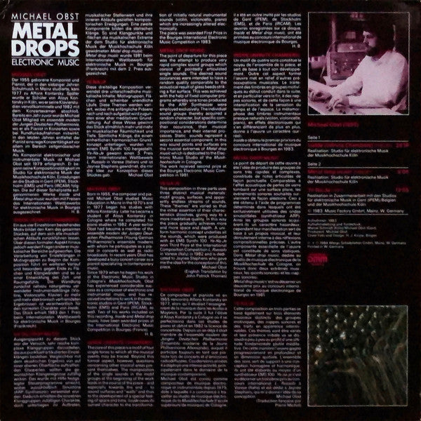 Master Release: Metal Drops (Electronic Music) by Michael Obst