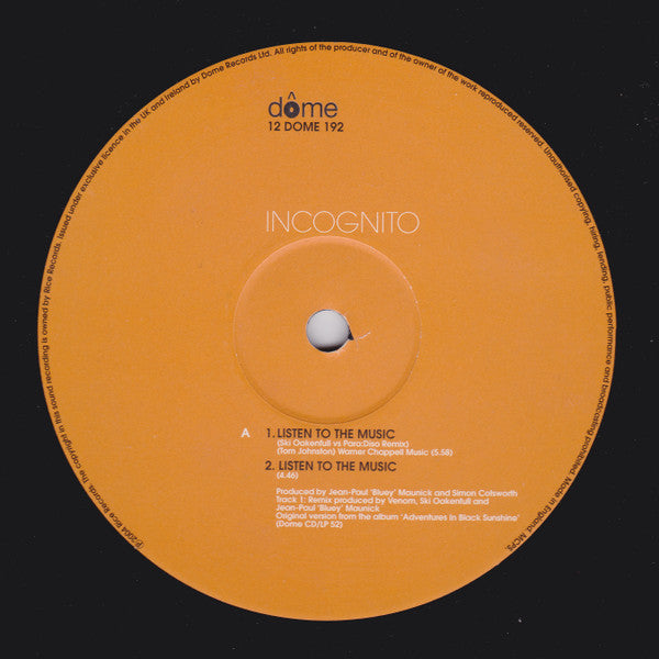 Release: Listen To The Music-Vinyl-UK-2004-12 DOME 192-420188
