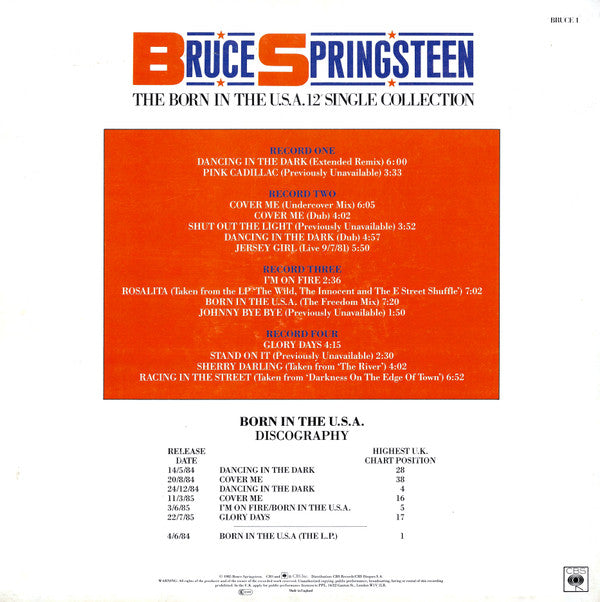 Master Release: The Born In The U.S.A. 12" Single Collection by Bruce Springsteen