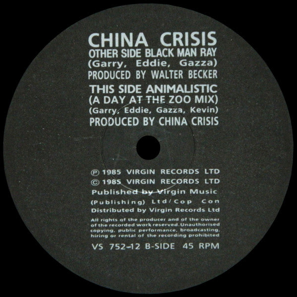 Release: Black Man Ray-Vinyl-UK-1985-VS 752-12, VS 752 12-926102