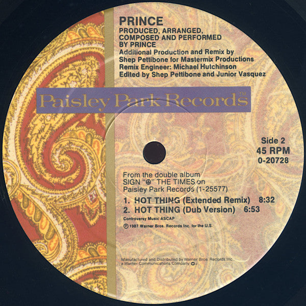 Release: I Could Never Take The Place Of Your Man-Vinyl-US-1987-9 20728-0, 0-20728-133252