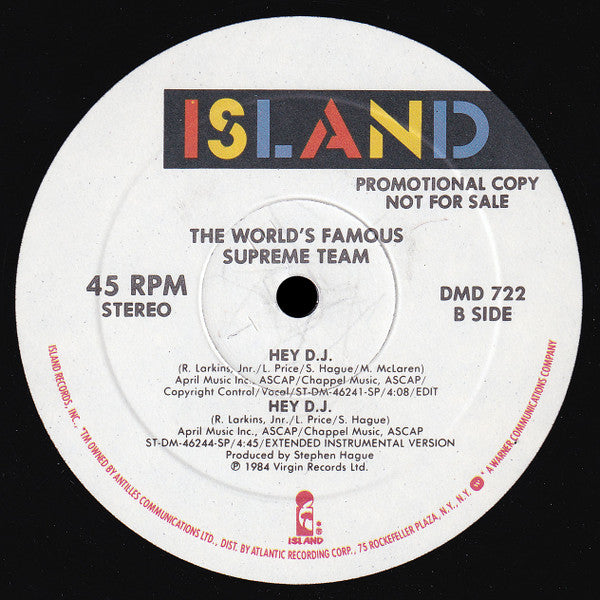 Master Release: Hey! D.J. by World's Famous Supreme Team
