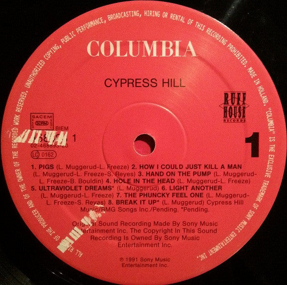 Release: Cypress Hill-Vinyl-Europe-1991-COL 468893 1, 468893 1-312278