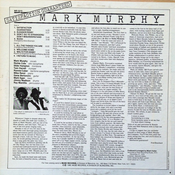 Release: Satisfaction Guaranteed-Vinyl-US-1980-MR 5215-747510