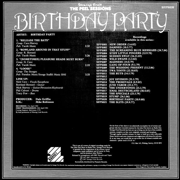 The Peel Session (21st April 1981)