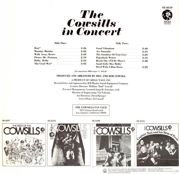 Master Release: In Concert by The Cowsills
