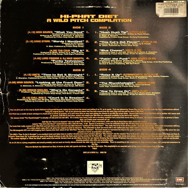 Release: Hi-Phat Diet - A Wild Pitch Compilation-Vinyl-UK & Europe-1994-PITCH 001, 7243 8 28809 1 2-390891