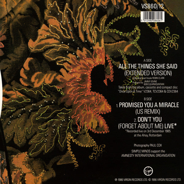 Release: All The Things She Said-Vinyl-UK-1986-VS860/12-417052