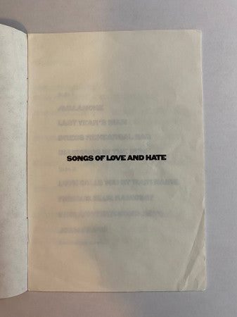 Songs Of Love And Hate