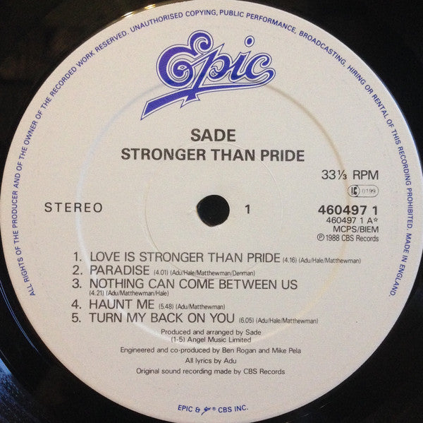 Release: Stronger Than Pride-Vinyl-UK-1988-460497 1-877925