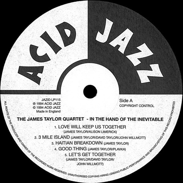 Master Release: In The Hand Of The Inevitable by The James Taylor Quartet